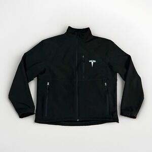 Tesla Motors Corporate Jacket Black Full Zip Fleece Lined Men's Size Large Fossa